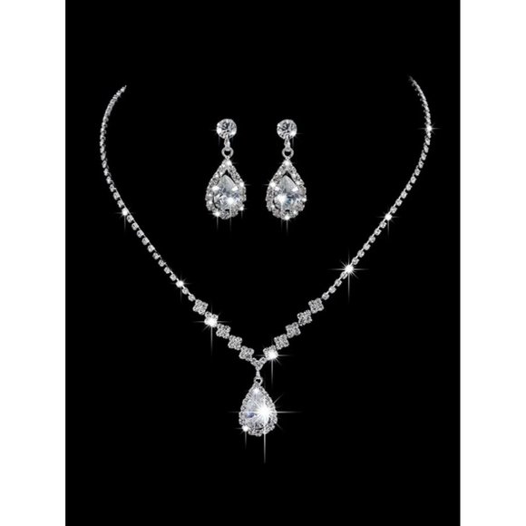 Wedding Set Earrings And Necklace Set - Picture 1 of 4